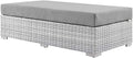 Modway Convene Wicker Rattan Outdoor Patio Rectangular Ottoman in Light Gray by Modway