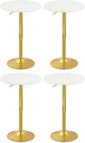 CLATINA Round Bar Pub Tables Set of 4, 360° Swivel High Top Cocktail Table by CLATINA