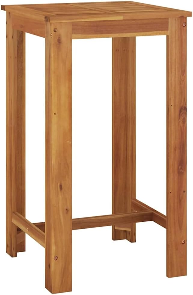 Patio Bar Table 23.6"x23.6"x41.3" Solid Wood Acacia by Casafoyer