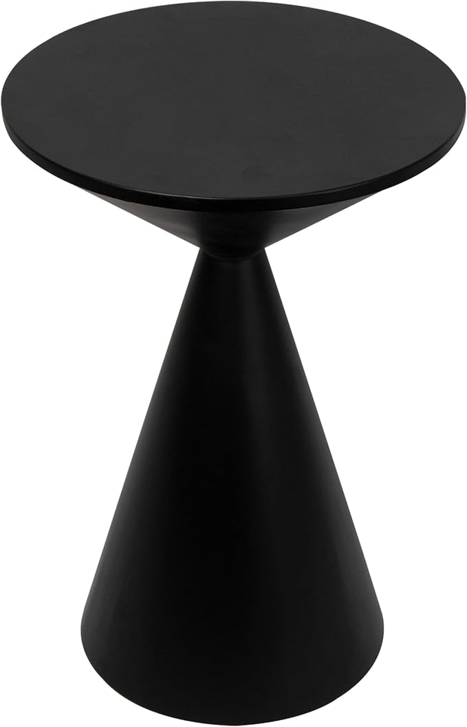 Small Drink Table, Round Martini Table, Drum End Table Side Table, Metal Accent - Image 6