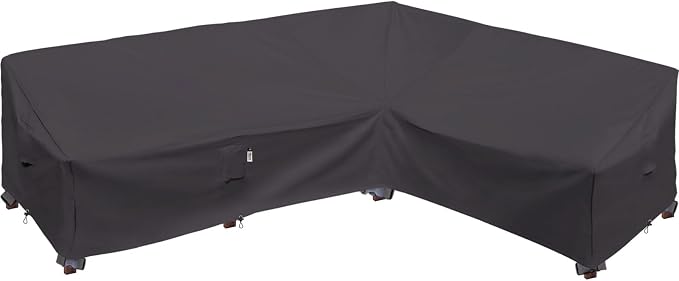 Heavy Duty Outdoor Sectional Sofa Cover, Lawn Patio Furniture Protector by Flexiyard