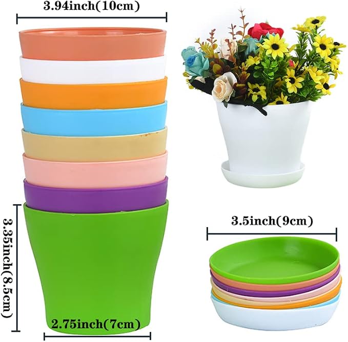 Tergy 50 Pack 4 Inch Plant Pots Bulk Small Plastic Planters Pots - Image 2