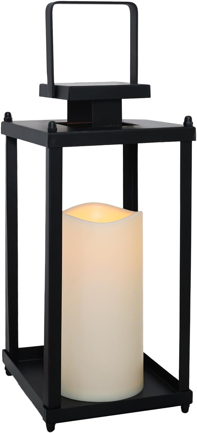 NEEDOMO Lanterns Decorative Indoor& Outdoor, 13.4" Metal Tabletop Decor Lantern by NEEDOMO-LightUpYourSpace