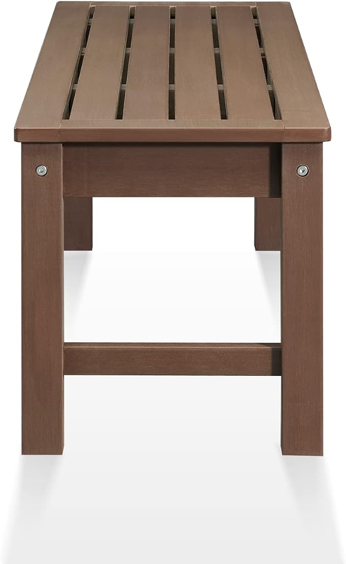 Psilvam Knight Bench Set of 2, Two Person Outdoor Poly Lumber Patio Backless - Image 7