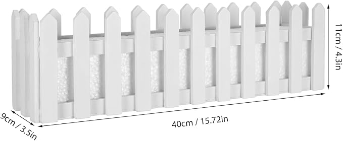 YARDWE Picket Fence Panels Wooden Picket Fence Flower Pot Window Box Planter - Image 3