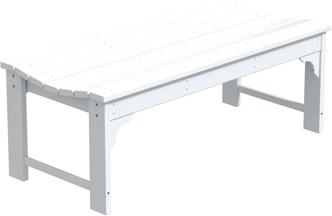 WO Home Furniture Outdoor 46" Backless HDPE Adirondack Bench, Poly Lumber Seat - Image 4