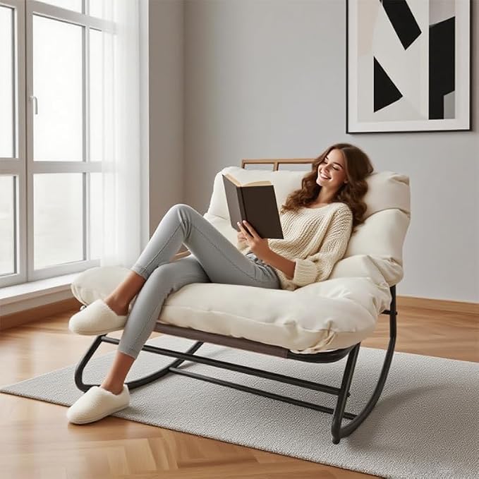 Patio Outdoor Rocking Chair, Oversized Papasan Rocking Chair by Unknown