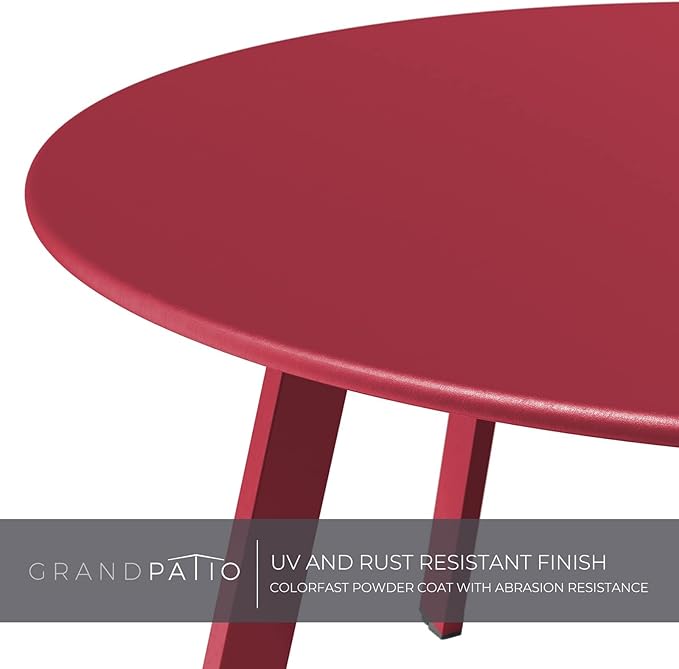 Grand patio Round Steel Patio Coffee Table Weather Resistant Nesting Tables - Image 6
