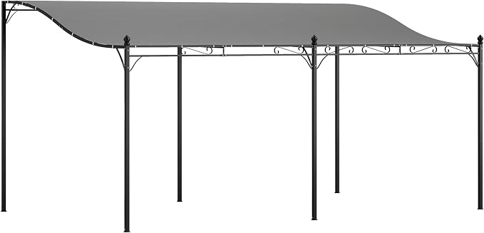 Outsunny 10' x 16' Outdoor Pergola Canopy, Wall-Mounted Metal Patio Canopy by Outsunny