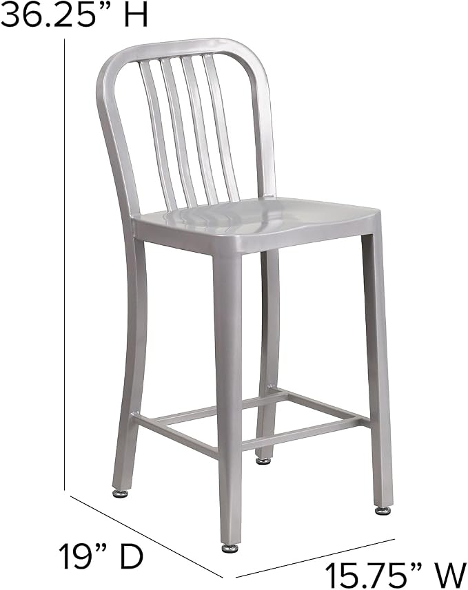 Flash Furniture 24" Commercial Grade Metal Counter Height Stool - Image 3