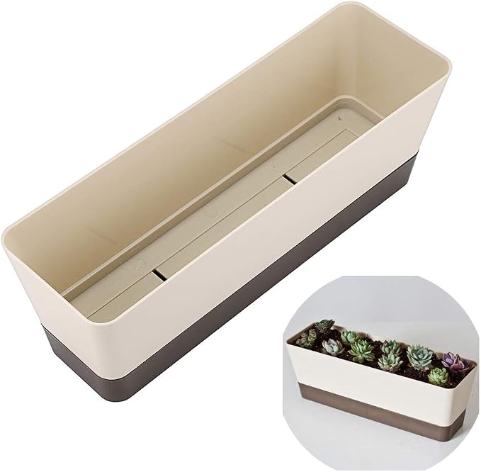 Skelang 3 Pcs Rectangular Plant Pot, Window Planter Box - Image 4