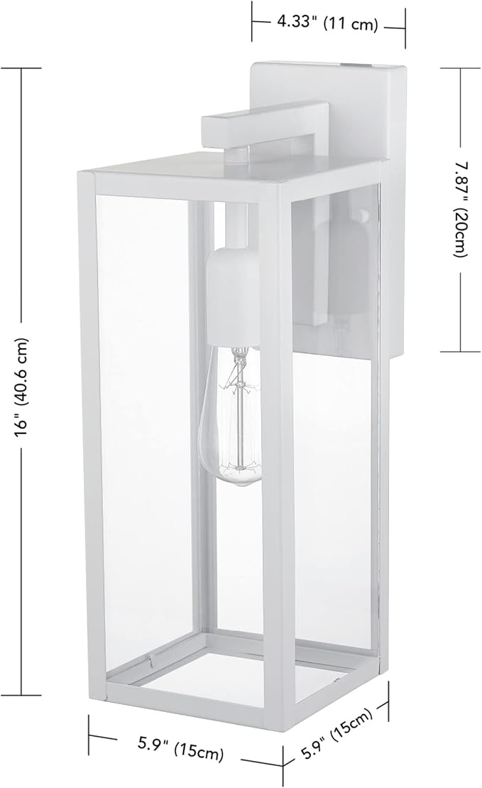 GLOBE Electric 44836 Bowery 1-Light Outdoor Indoor Wall Sconce, Matte White - Image 8