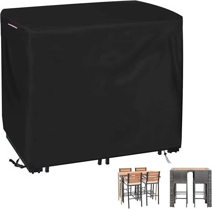 Outdoor Bar Table Set Cover, Heavy Duty Waterproof Outdoor Wicker Patio Bar by Yourpatiocoverexpert