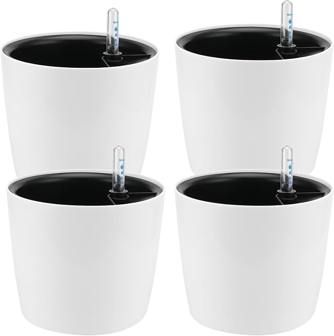 4 Pack 7 Inch Self Watering Planter by HEIHAK