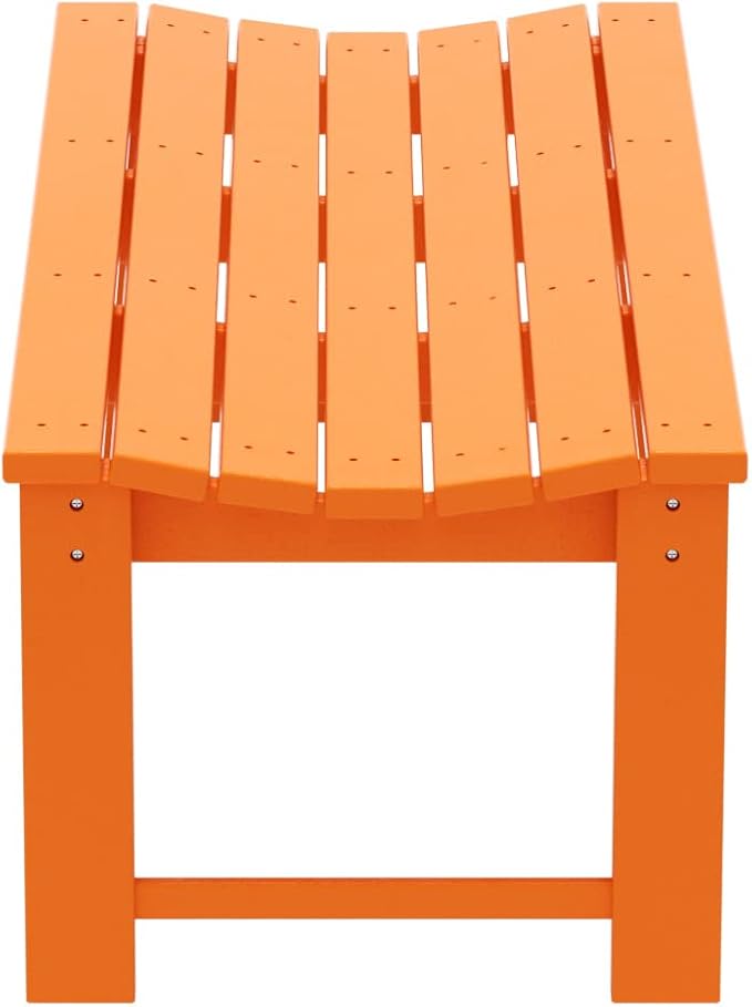 WO Home Furniture Outdoor 46" Backless HDPE Adirondack Bench, Poly Lumber Seat - Image 7