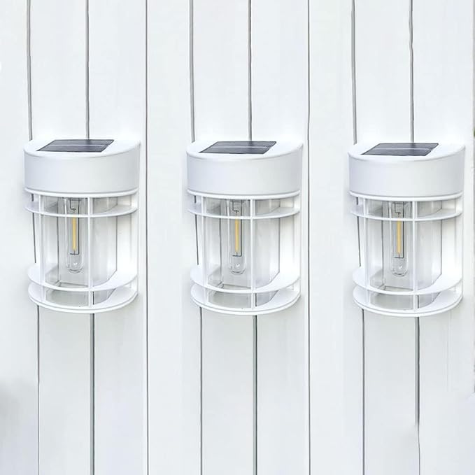 Solar Fence Lights, 12 Pack Waterproof Solar Lights Outdoor, 3000K Warm White - Image 2