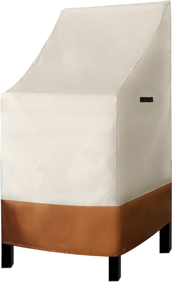 RosieLily High Back Patio Chair Covers Waterproof Stackable Outdoor Bar Stool - Image 9