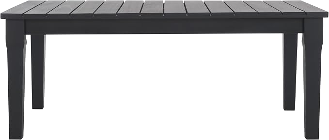 SAFAVIEH Couture Outdoor Collection Martinique Black Solid Wood Patio Coffee - Image 6