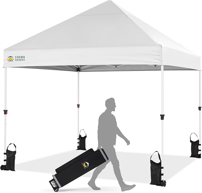 CROWN SHADES 8x8 Pop Up Canopy Tent, Commercial Canopy Tent Heavy Duty by CrownShades