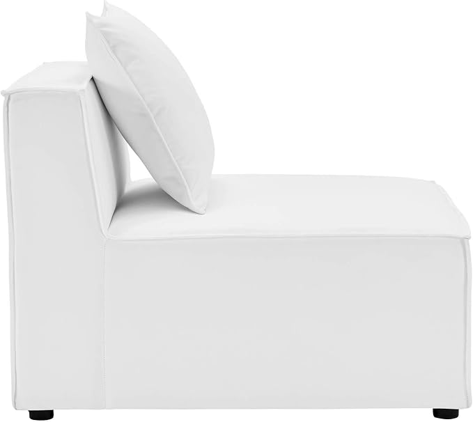 Modway EEI-4209-WHI Saybrook Patio Armless Chair in White 29.5 x 34.5 x 25.5 - Image 3