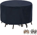 POMER Patio Furniture Covers, 120 inch Round Bar Height Table Chair Set Cover by POMER