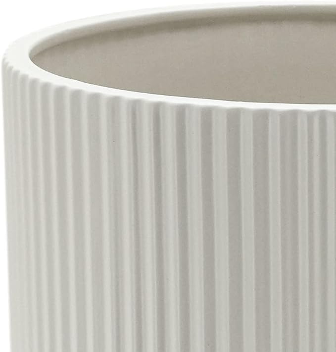 Amazon Basics Fluted Ceramic Round Planter - Image 3