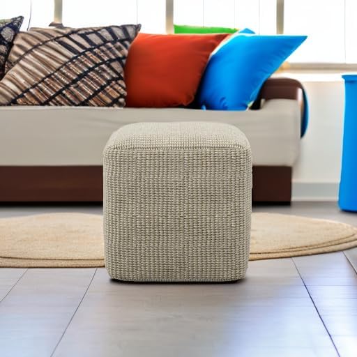 SIMPLIHOME Zelma Square Pouf – 18 inch Wide Upholstered PET Polyester Ottoman - Image 6