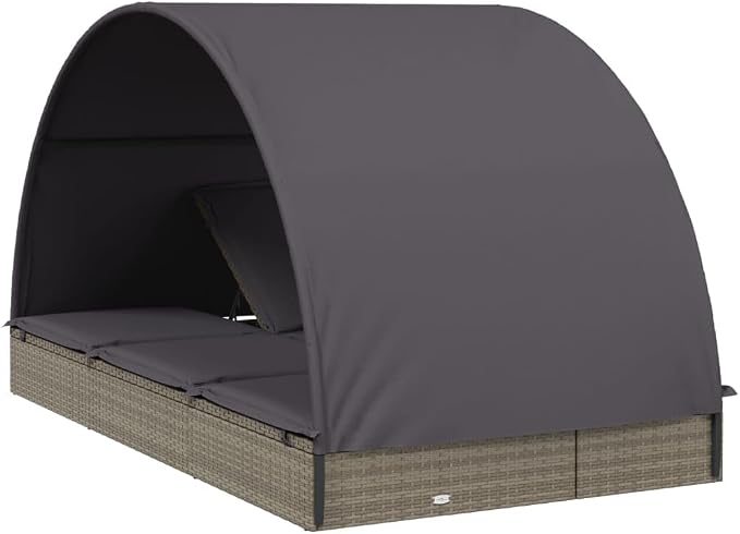 vidaXL 2-Person Sunbed with Roof - Image 4