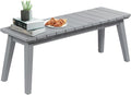 VINGLI Outdoor Wooden Bench, 45” 2-Person Backless Dining Bench, Weatherproof by VINGLI
