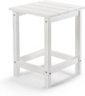 Outvita Adirondack Side Table, 14 Inch Square Outdoor End Table, HDPE Weather by Outvita