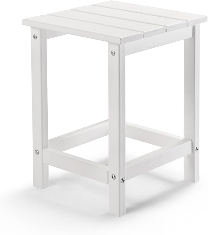 Outvita Adirondack Side Table, 14 Inch Square Outdoor End Table, HDPE Weather by Outvita
