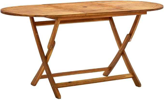 vidaXL Solid Acacia Wood Folding Patio Table by vidaXL