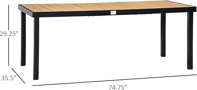 Outsunny 75" x 35" Outdoor Dining Table - Image 3