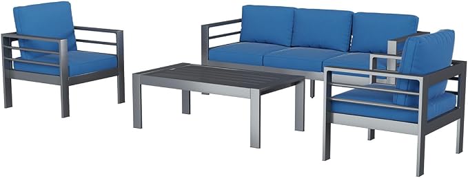 AECOJOY Aluminum Patio Furniture Set, 5 Seats Modern Outdoor Furniture - Image 7