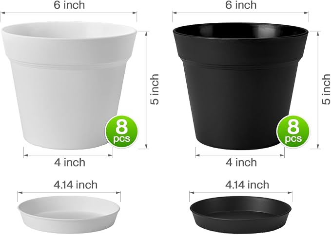 homenote Plant Pots, 6 Inch Flower Pots - Image 4