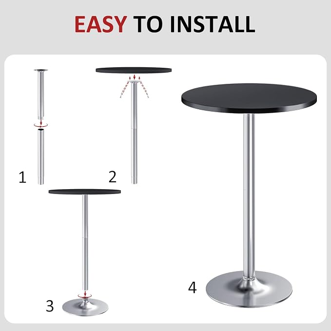 Furmax Bistro Pub Table Round Bar Height Cocktail Table - Image 6