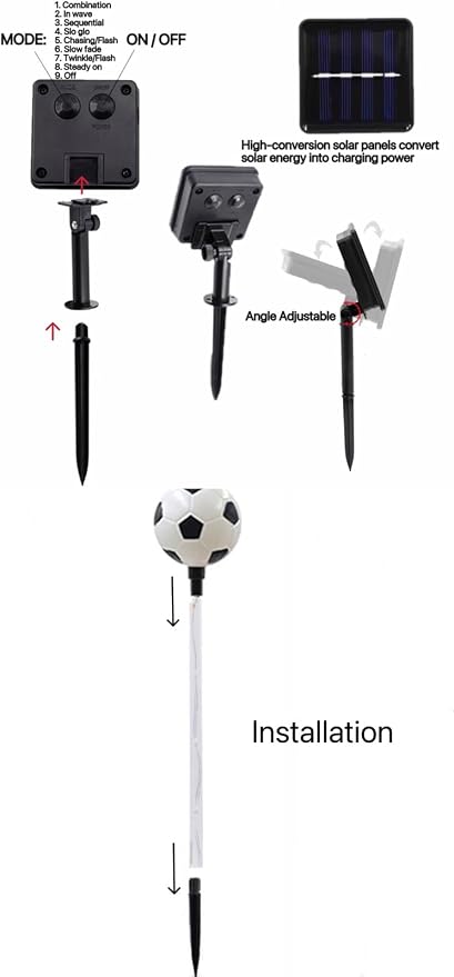 Solar Lights Outdoor, Soccer Theme LED Stake Light - Image 5
