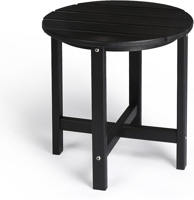 Outvita Adirondack Side Table, 18 Inch Round Outdoor End Table, HDPE Weather by Outvita