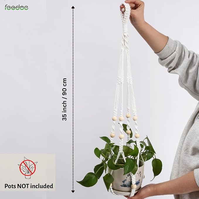 feedee Macrame Plant Hanger, Hanging Planters - Image 7