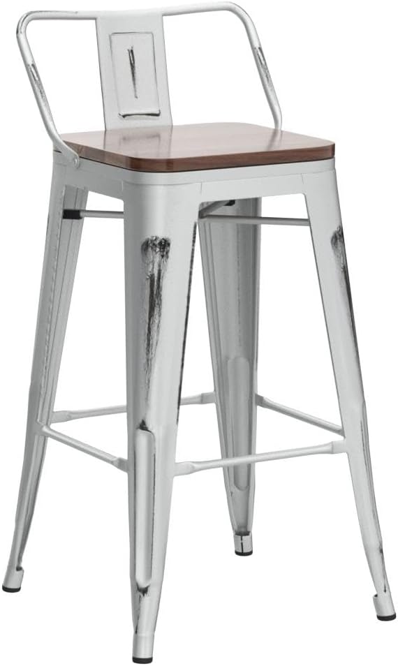 Andeworld Bar Stools Set of 4 Counter Height Stools Industrial Metal Barstools - Image 4