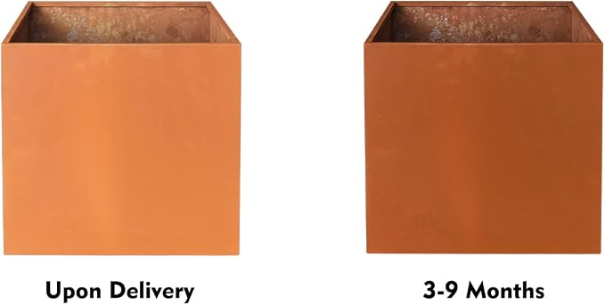 Corten Steel Planter Box Metal Planters Square Outdoor Steel Planter Cube - Image 4