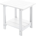 Double Adirondack Outdoor Side Table Weather Resistant, Patio Rectangular End by Meluvici