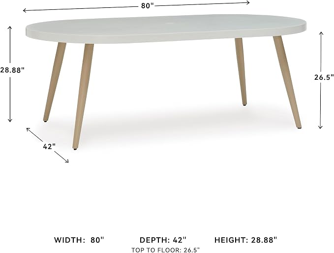 Signature Design by Ashley Seton Creek Casual Aluminum Outdoor Dining Table - Image 3