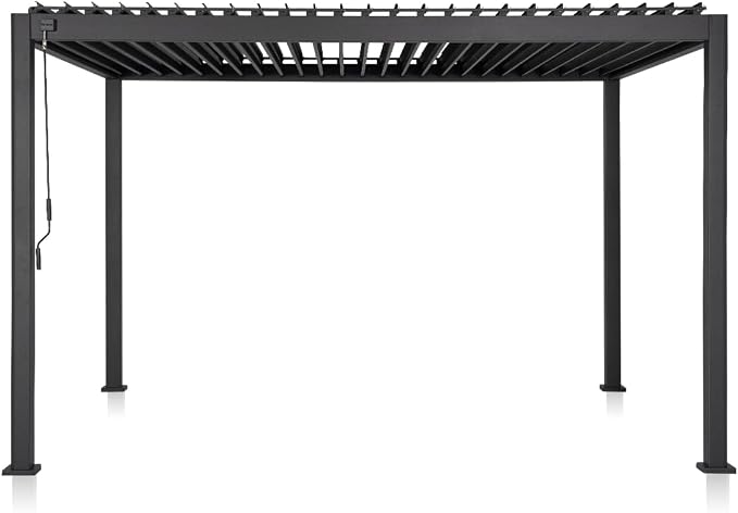Mirador 111S Round Louvered Pergola Gazebo, 10Ft x 13Ft, Full Aluminum Frame - Image 7