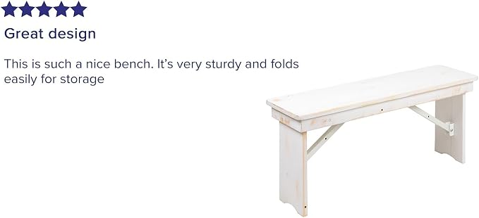 Flash Furniture HERCULES Series 40" x 12" Antique Rustic White Solid Pine - Image 4