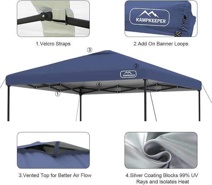 KAMPKEEPER Replacement Top Pop Up Canopy Tent Cover Roof - Image 6