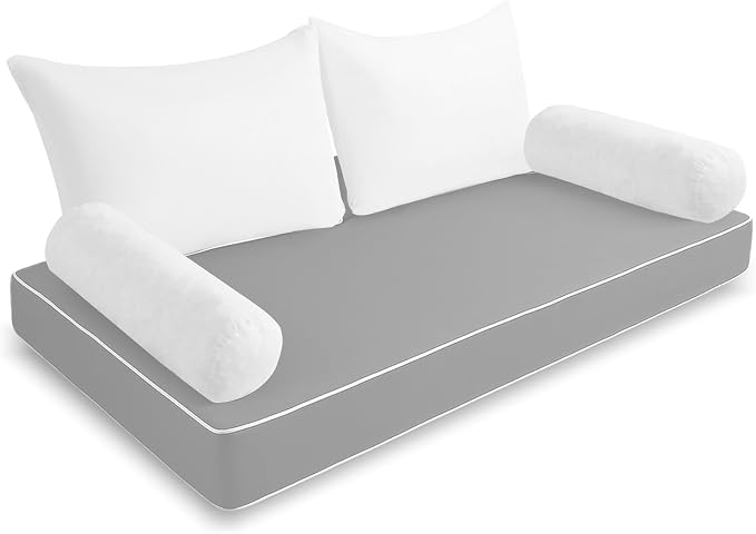 MABOZOO Twin Size Daybed Porch Swing Bed Pillow & Bolster Cushion, 2 Shredded by MABOZOO