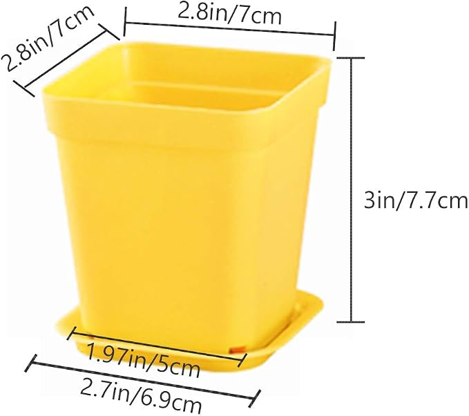 Haawooky 24 Pack Colorful Flower Pots Square Plastic Plant Pots Succulent - Image 2