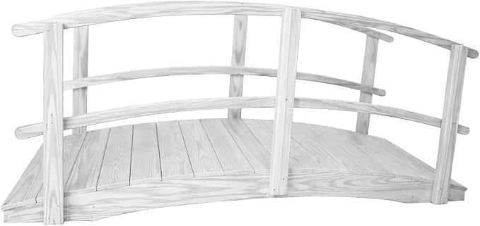 8 FT White Amish Made Garden Bridge by Unknown