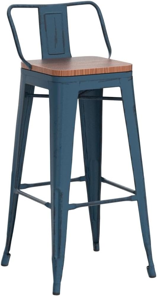 Andeworld Bar Stools Set of 4 Bar Height Stools Industrial Metal Barstools - Image 5